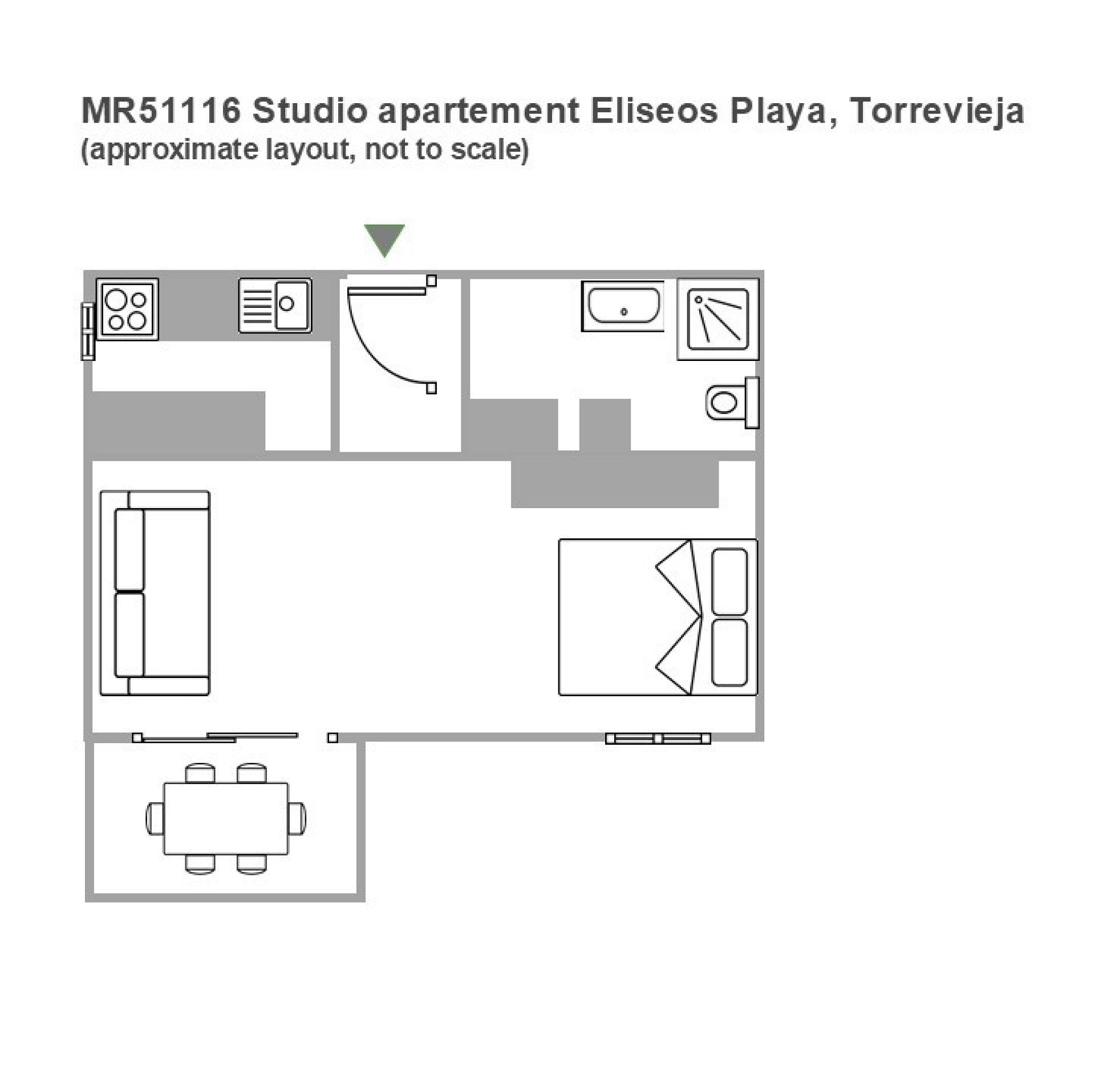 1 Sovrum Lägenhet i Torrevieja